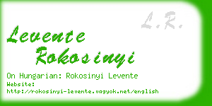 levente rokosinyi business card